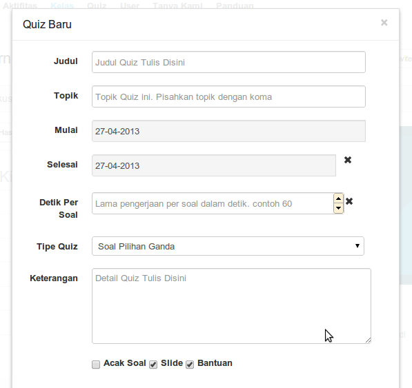 membuat quiz